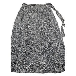 American Eagle True Wrap Long Skirt Leopard Print A-line Boho Festival M y2k